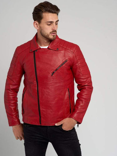 Sculpt Australia mens leather jacket Jayden Red Leather Jacket