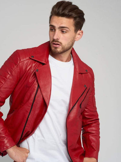 Sculpt Australia mens leather jacket Jayden Red Leather Jacket