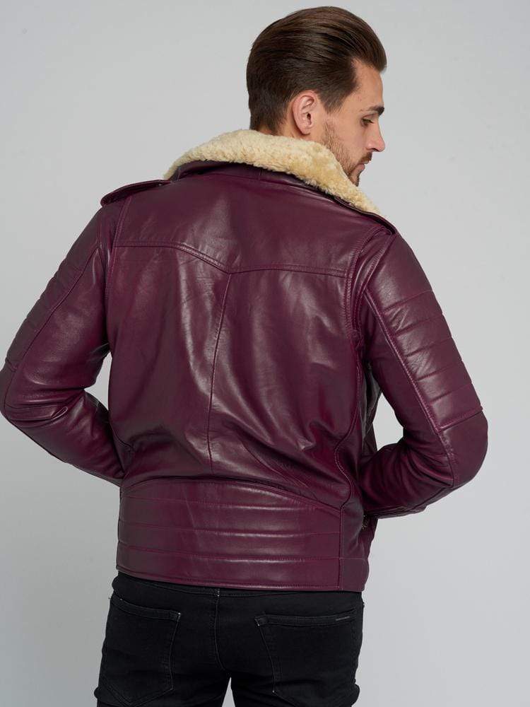 Sculpt Australia mens leather jacket Jose Brown Fur Collared Leather Jacket