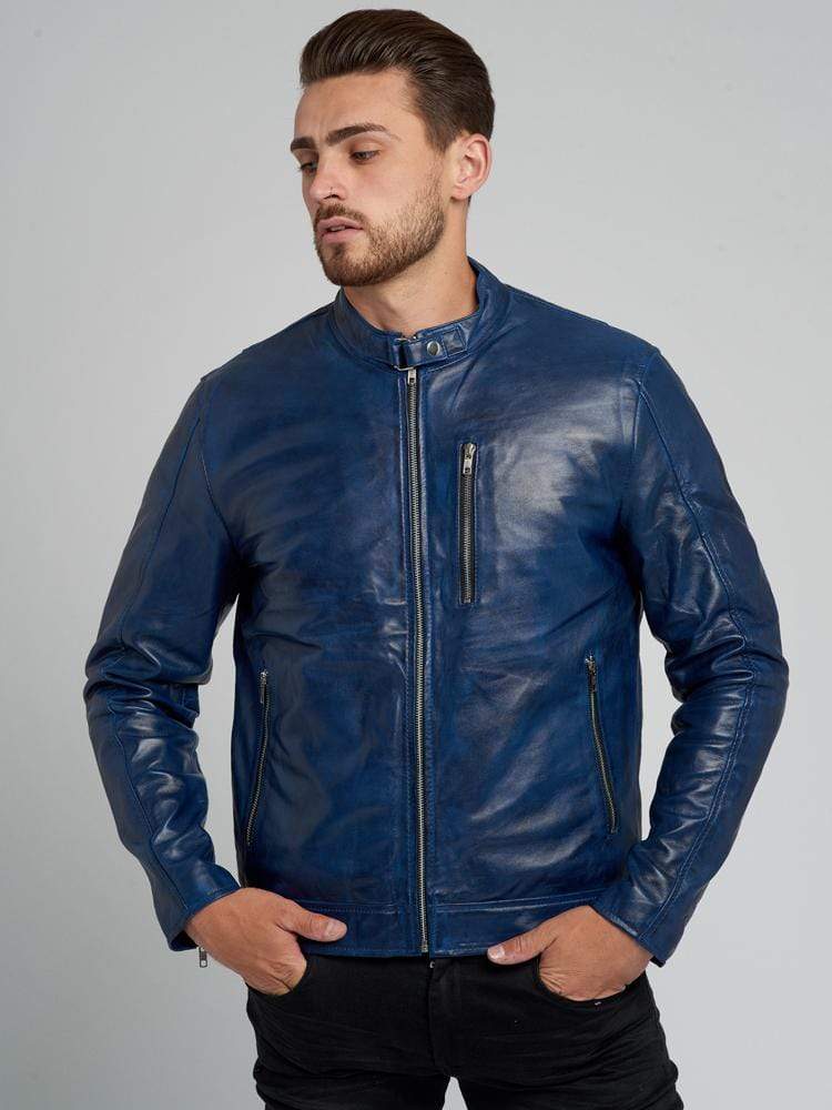 Sculpt Australia mens leather jacket Kelvin Blue Leather Jacket