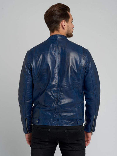 Sculpt Australia mens leather jacket Kelvin Blue Leather Jacket