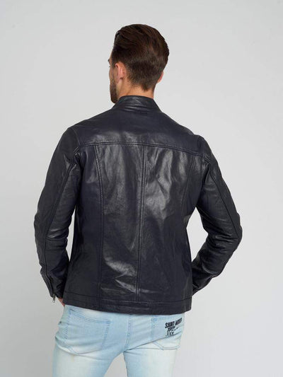 Sculpt Australia mens leather jacket Kurt - Navy Blue Leather Jacket