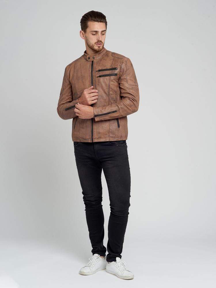 Sculpt Australia mens leather jacket Leo Brown Leather Jacket
