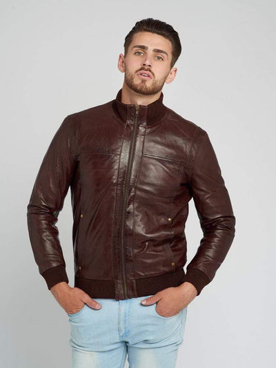 Sculpt Australia mens leather jacket Lucas Dark Brown Leather Jacket
