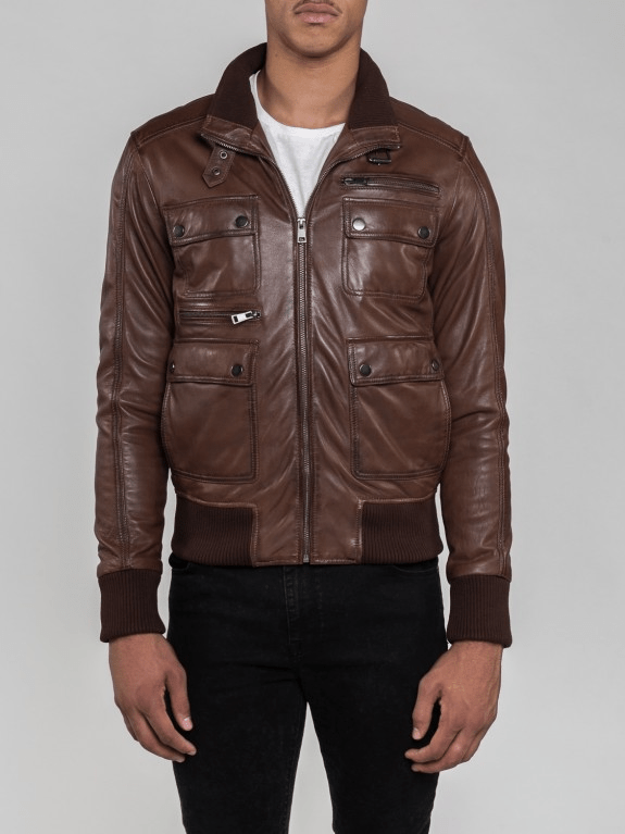 Sculpt Australia mens leather jacket Mateo Brown Hooded Leather Jacket