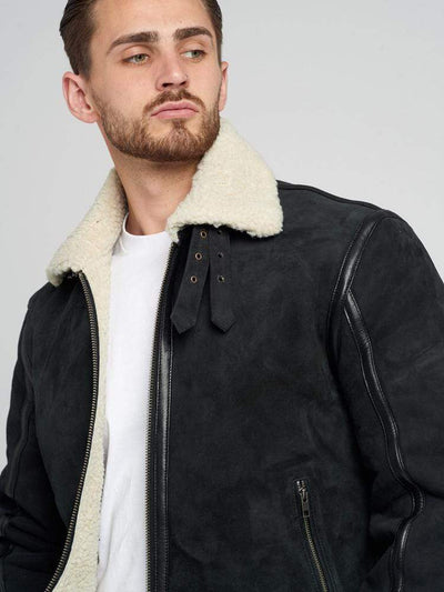 Sculpt Australia mens leather jacket Mitchell Suede Shearling Leather Jacket