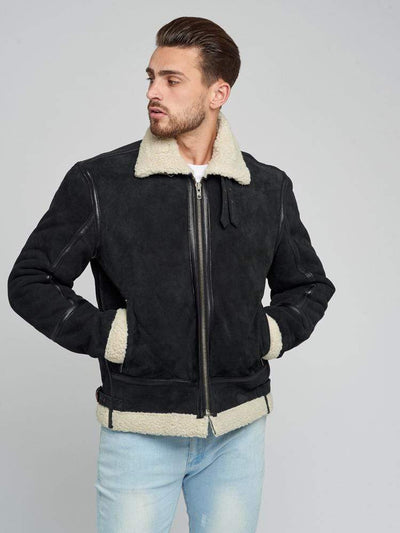 Sculpt Australia mens leather jacket Mitchell Suede Shearling Leather Jacket