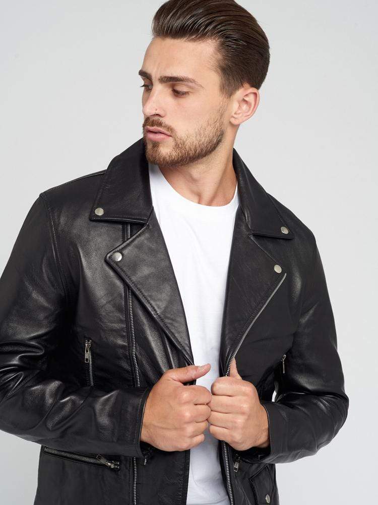 Sculpt Australia mens leather jacket Moto Black Leather Jacket