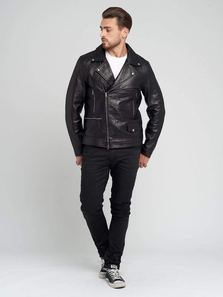 Sculpt Australia mens leather jacket Moto Black Leather Jacket