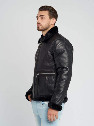Sculpt Australia mens leather jacket Motorcycle Shearling Leather Jacket
