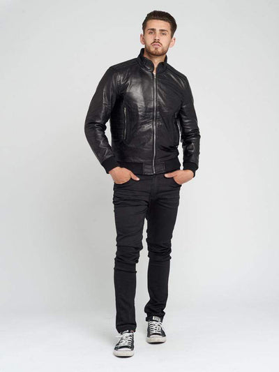 Sculpt Australia mens leather jacket Rib Cuff Motorcycle Leather Jacket