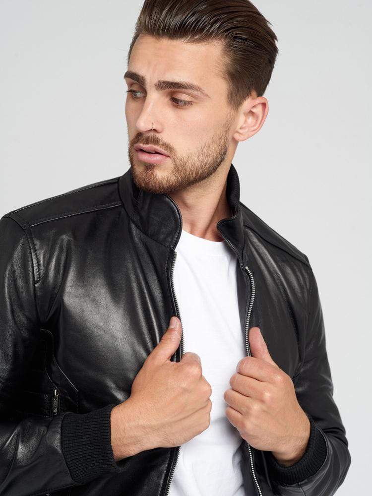 Rib Cuff Motorcycle Leather Jacket – Sculpt Leather Jackets