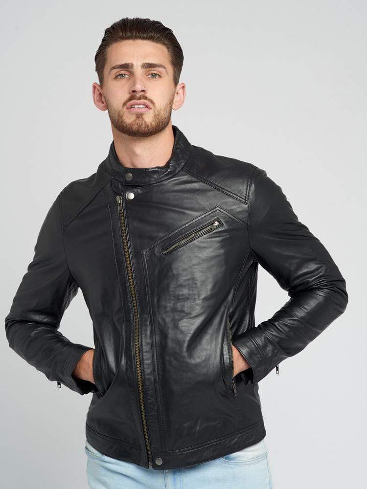 Sculpt Australia mens leather jacket Route - Black Leather Jacket for Men