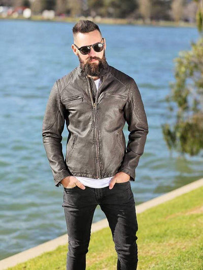 Sculpt Australia mens leather jacket Rugged Biker Leather Jacket