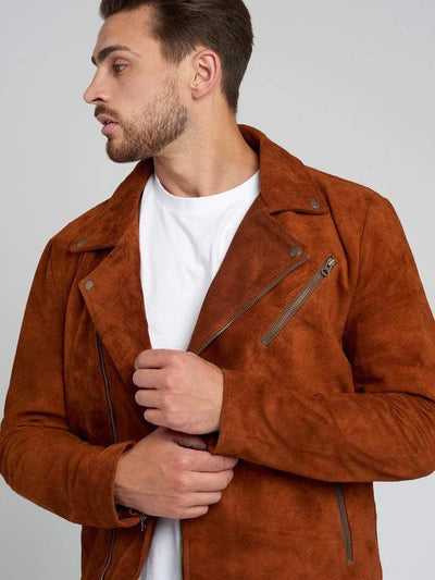Sculpt Australia mens leather jacket Ryder Brown Suede Leather Jacket