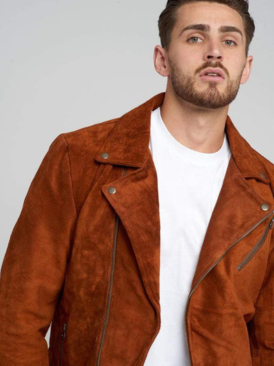Sculpt Australia mens leather jacket Ryder Brown Suede Leather Jacket