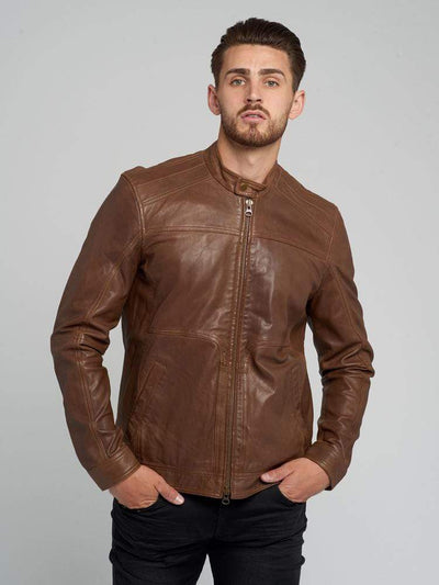 Sculpt Australia mens leather jacket S / Brown Bomber Leather Jacket