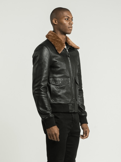 Sculpt Australia mens leather jacket Saul Detachable Collared Leather Jacket