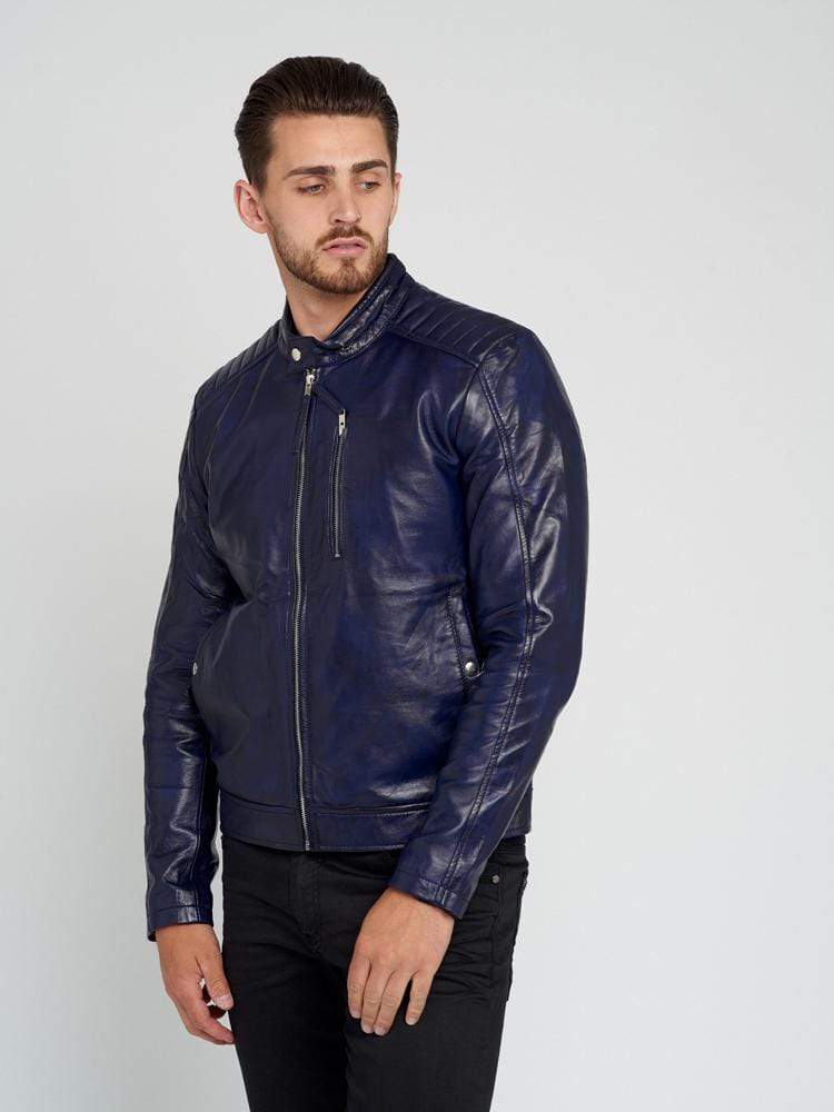 Sculpt Australia mens leather jacket Sculpt's Blue Biker Leather Jacket