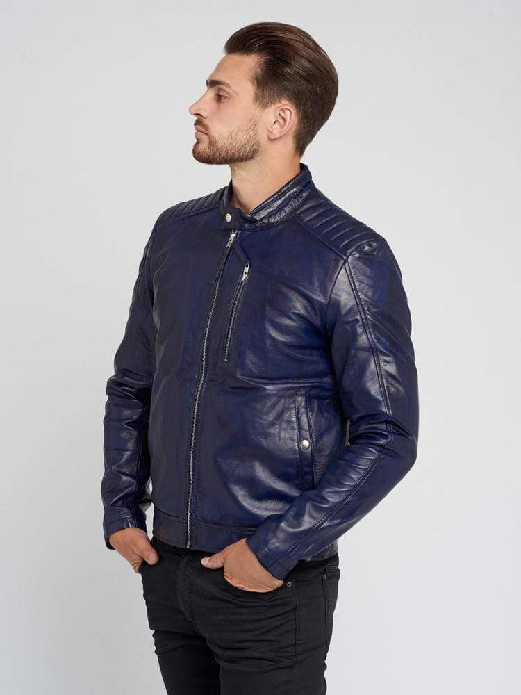 Sculpt Australia mens leather jacket Sculpt's Blue Biker Leather Jacket