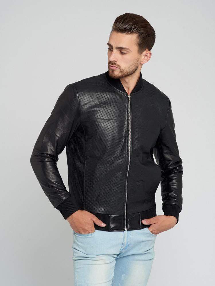 Sculpt Australia mens leather jacket Slim Fit Perforated Leather Jacket
