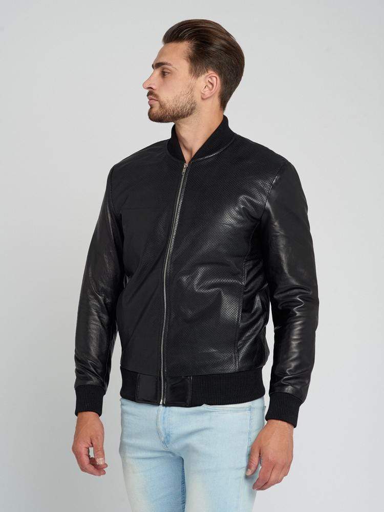Sculpt Australia mens leather jacket Slim Fit Perforated Leather Jacket
