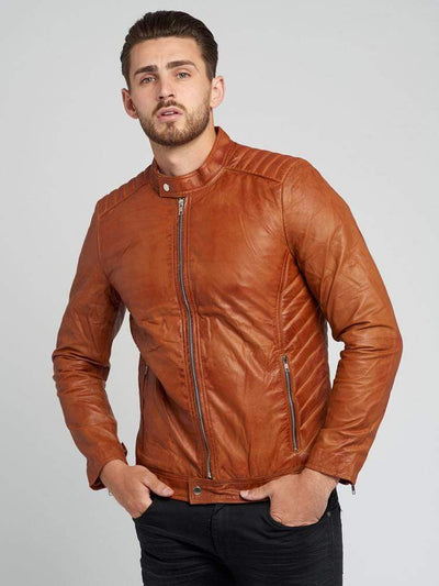 Sculpt Australia mens leather jacket Stand Out Tanned Casual Leather Jacket