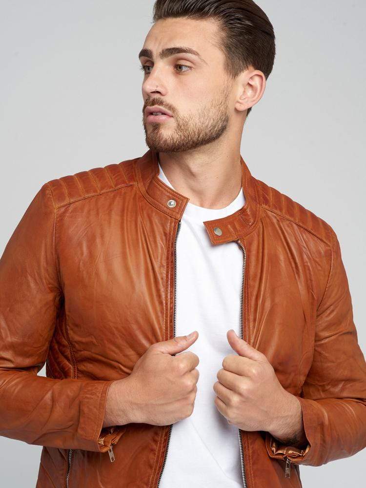 Sculpt Australia mens leather jacket Stand Out Tanned Casual Leather Jacket