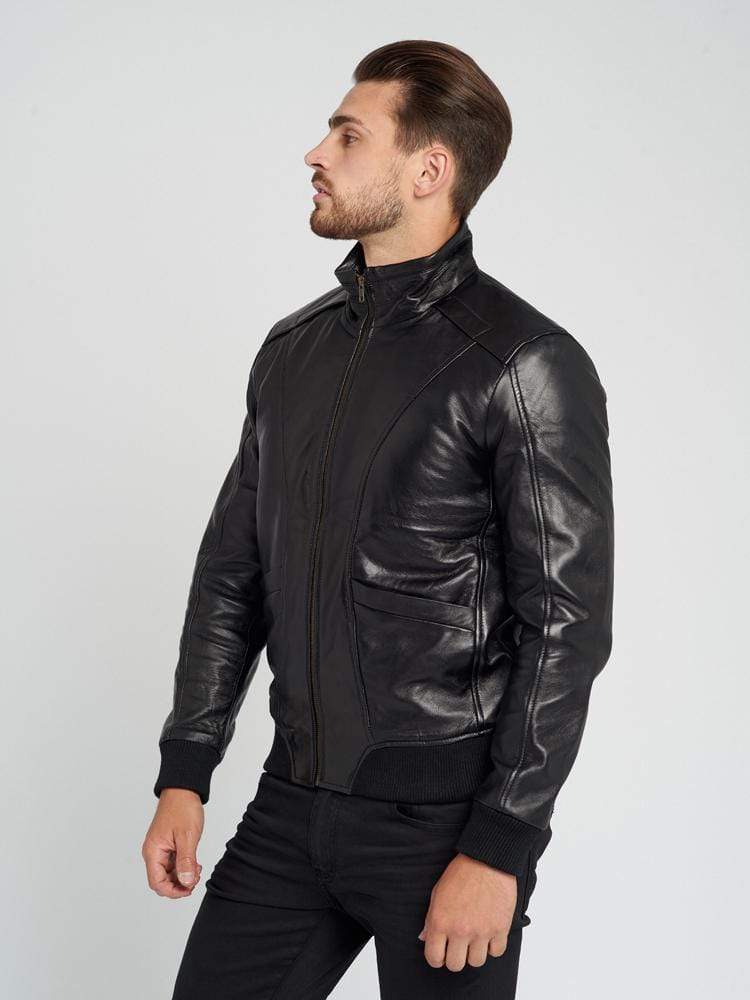 Sculpt Australia mens leather jacket Standing Collar Motorcycle Leather Jacket