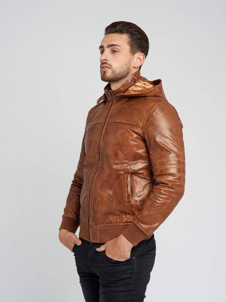 Sculpt Australia mens leather jacket Stylish Hooded Leather Jacket