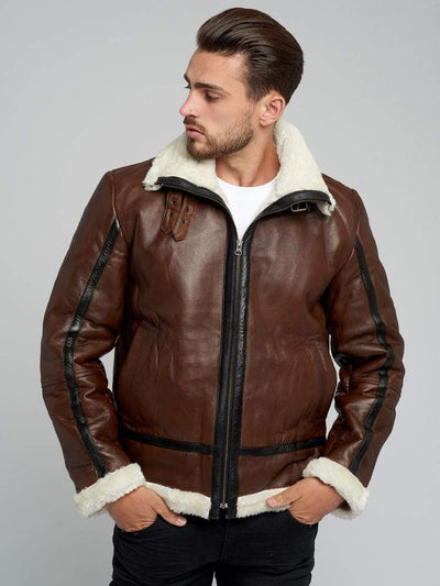 Sculpt Australia mens leather jacket Victor Brown Fur Leather Jacket