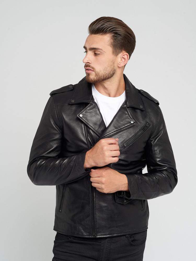 Sculpt Australia mens leather jacket Vintage Black Hardware Leather Jacket