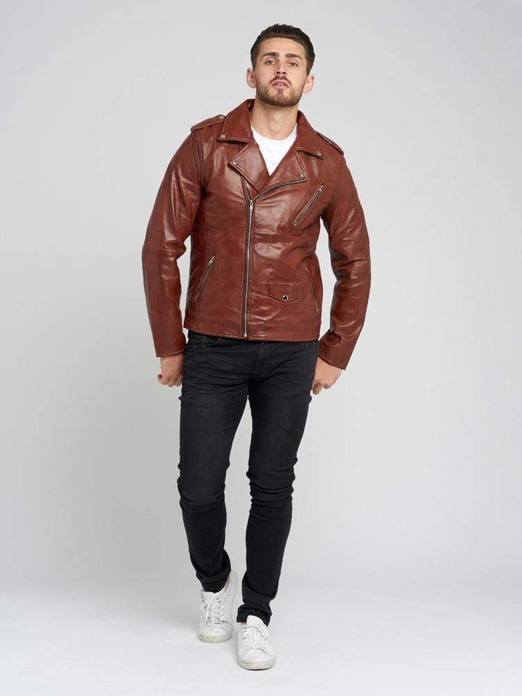 Sculpt Australia mens leather jacket Vintage Leather Brown Biker Jacket
