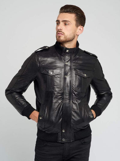 Sculpt Australia mens leather jacket Warm Pilot Black Leather Jacket