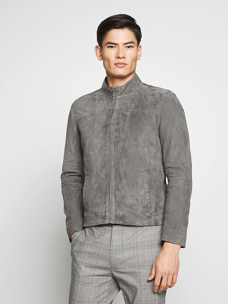 Will Grey Suede Leather Jacket