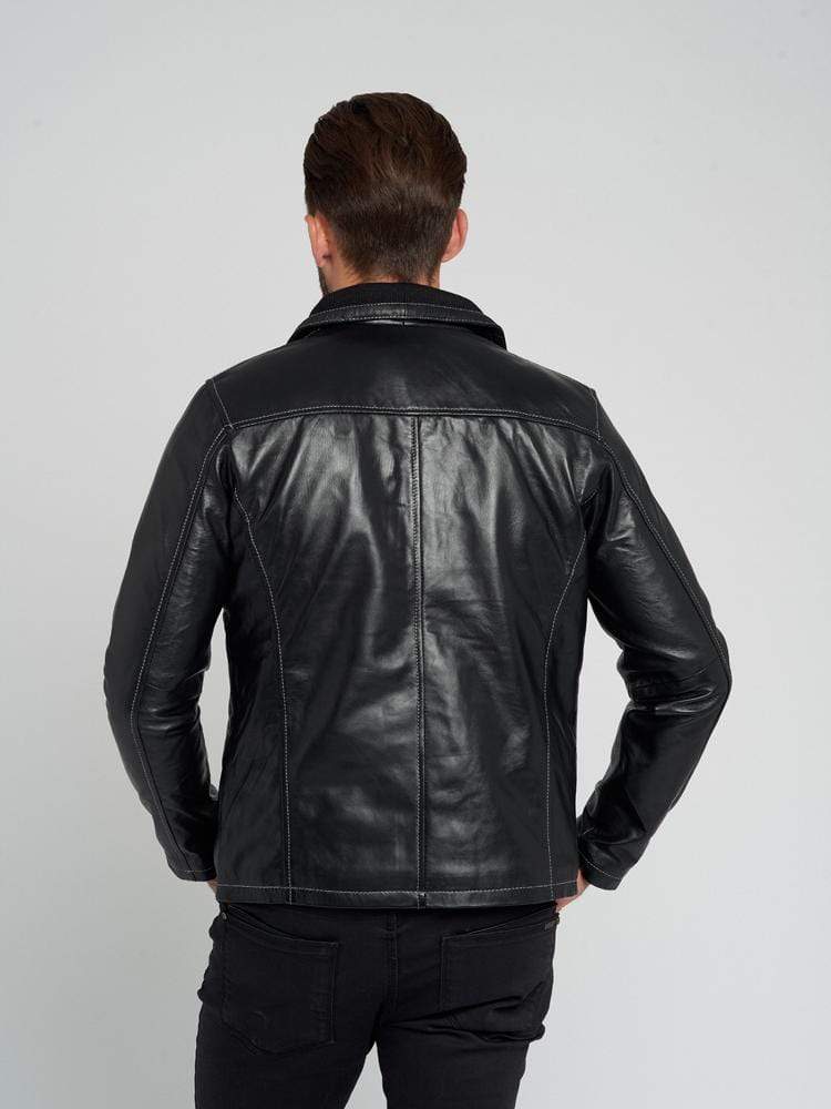 Sculpt Australia mens leather jacket Winter Warm Black Leather Jacket