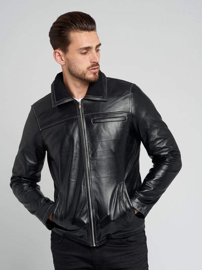 Sculpt Australia mens leather jacket Winter Warm Black Leather Jacket