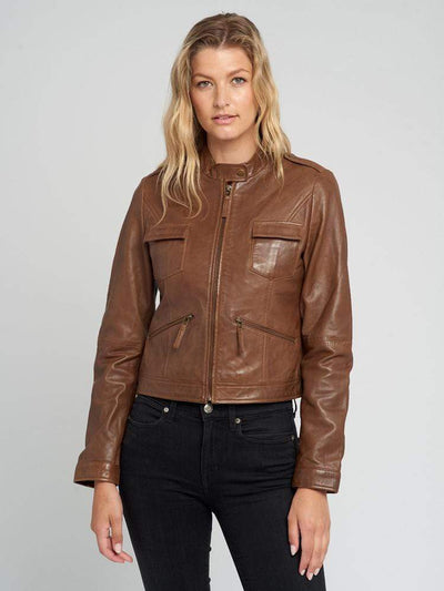 Sculpt Australia womens leather jacket Akira - Brown women's leather jacket