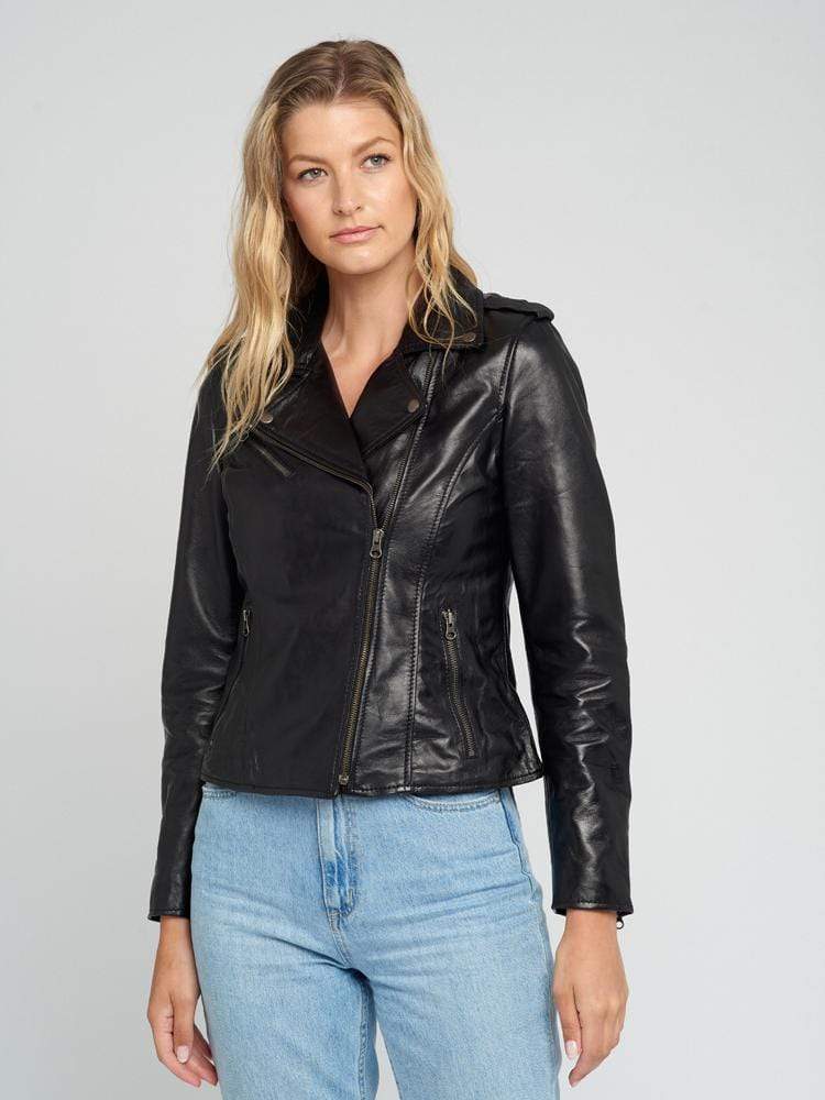 Sculpt Australia womens leather jacket Asymmetrical Notch Collar Leather Jacket