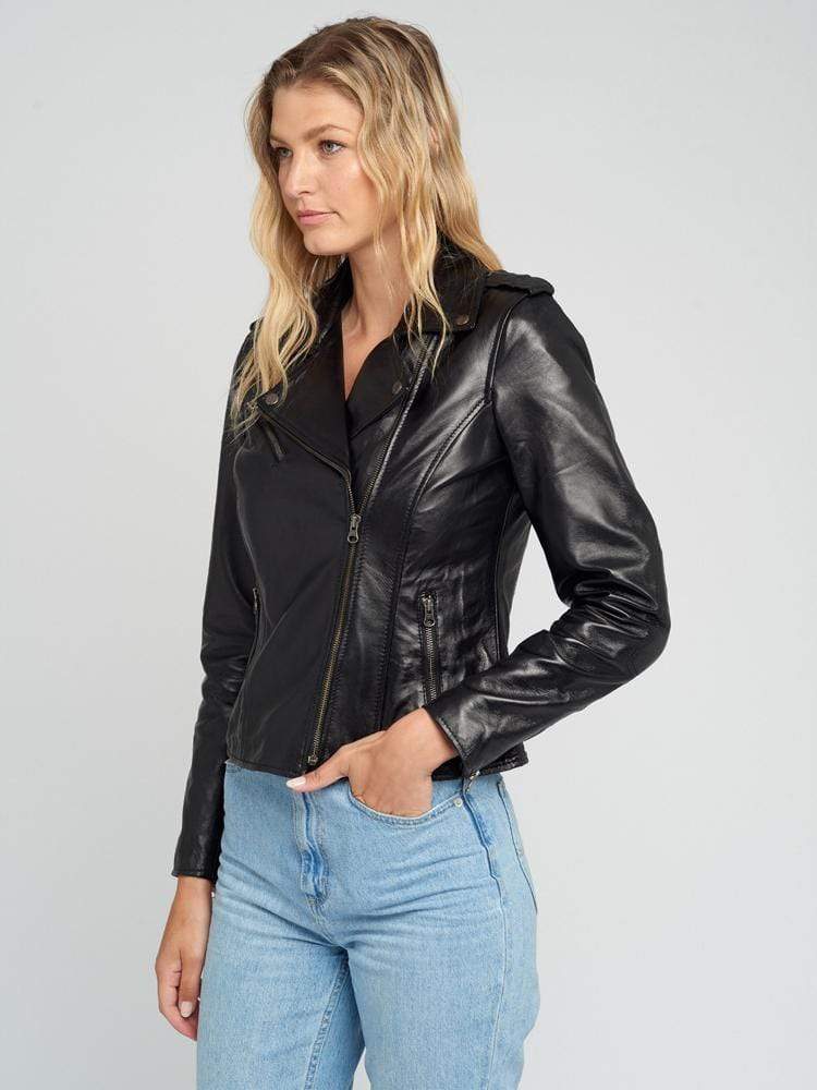 Sculpt Australia womens leather jacket Asymmetrical Notch Collar Leather Jacket