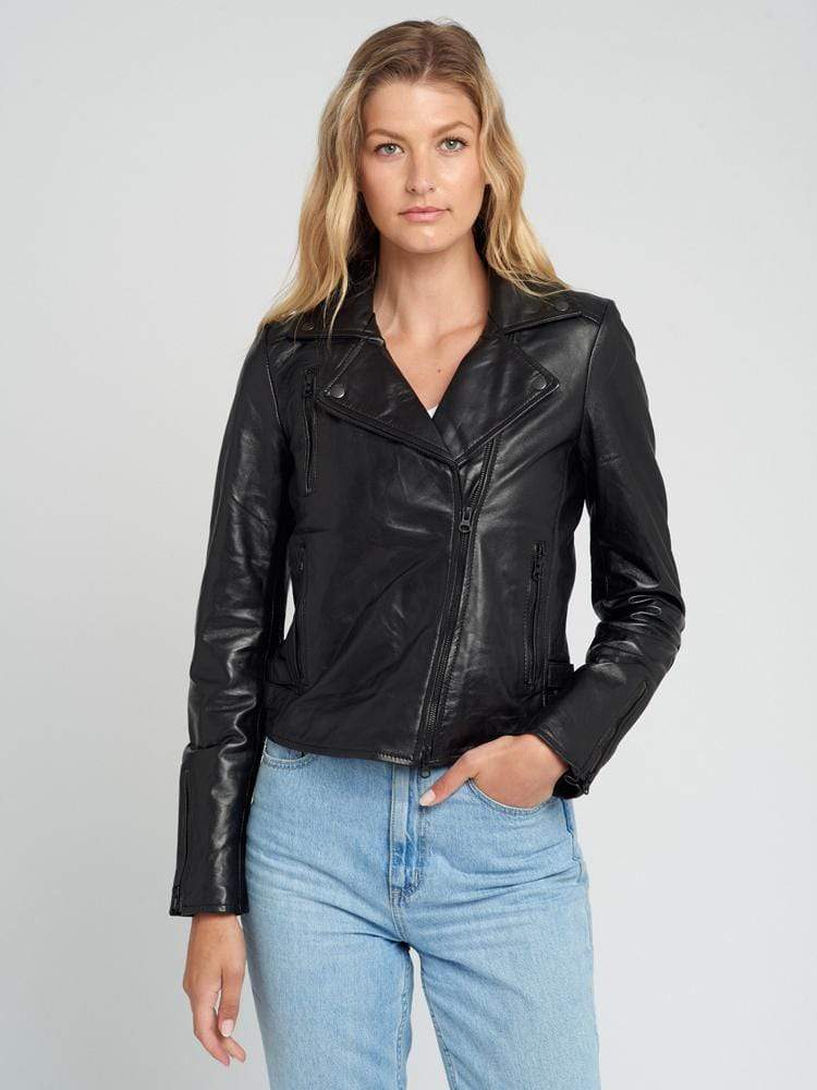 Sculpt Australia womens leather jacket Black Hardware Moto Leather Jacket