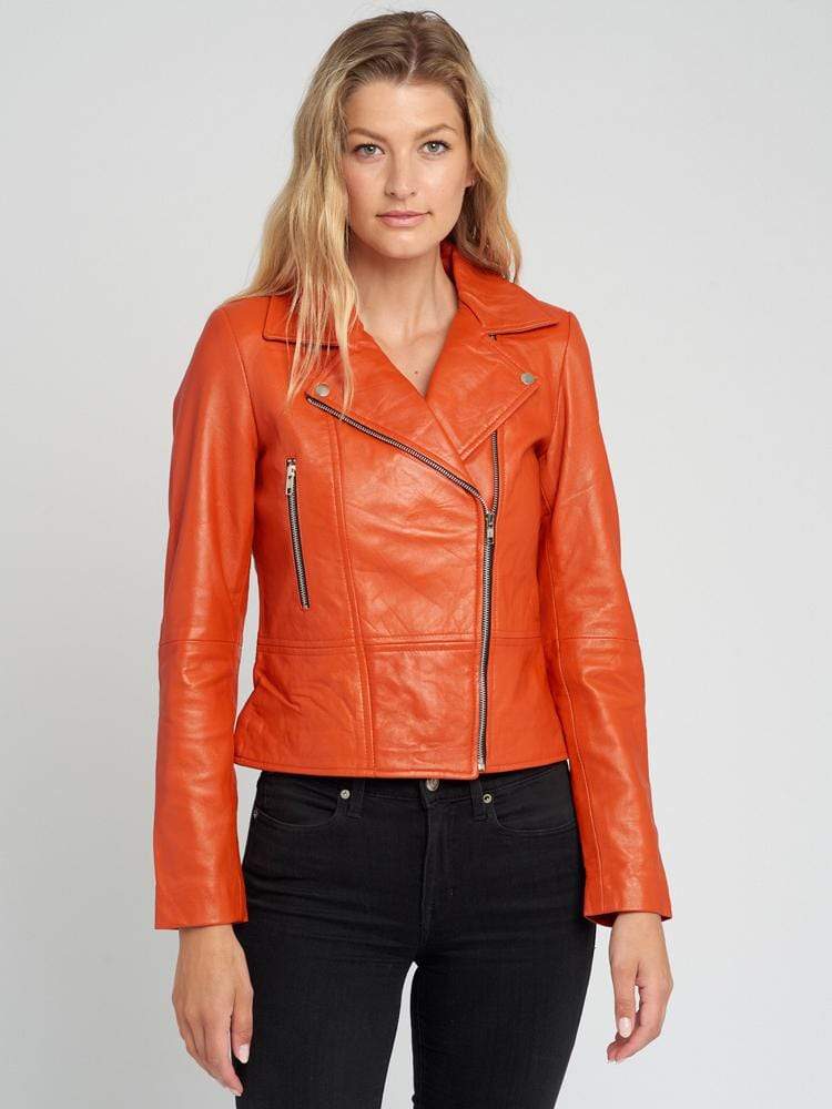 Sculpt Australia womens leather jacket Casual Orange Leather Jacket