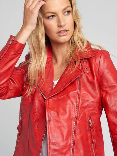 Sculpt Australia womens leather jacket Cathy Red Leather Jacket