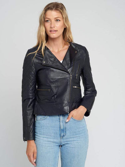 Sculpt Australia womens leather jacket Classic Navy blue Leather Jacket
