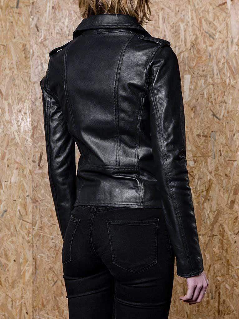 Diane Black Biker Leather Jacket