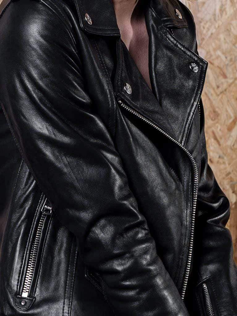 Diane Black Biker Leather Jacket