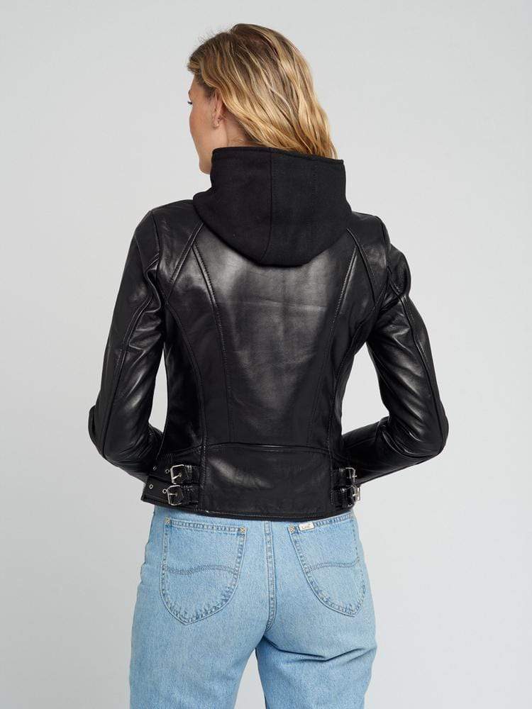 Sculpt Australia womens leather jacket Emma Hooded Leather Jacket
