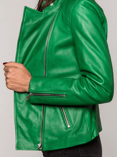 Harper Green Leather Jacket