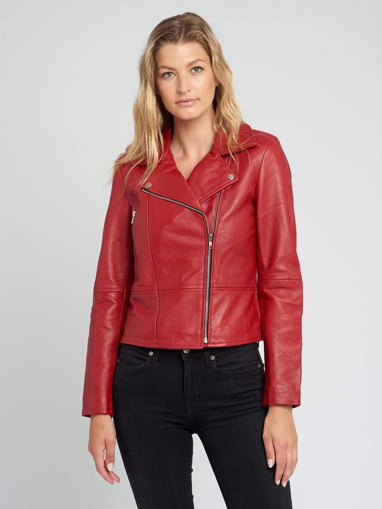 Sculpt Australia womens leather jacket Hazel Casual Red Leather Jacket