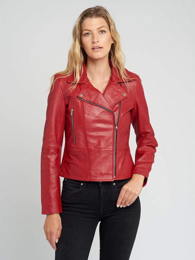 Sculpt Australia womens leather jacket Hazel Casual Red Leather Jacket